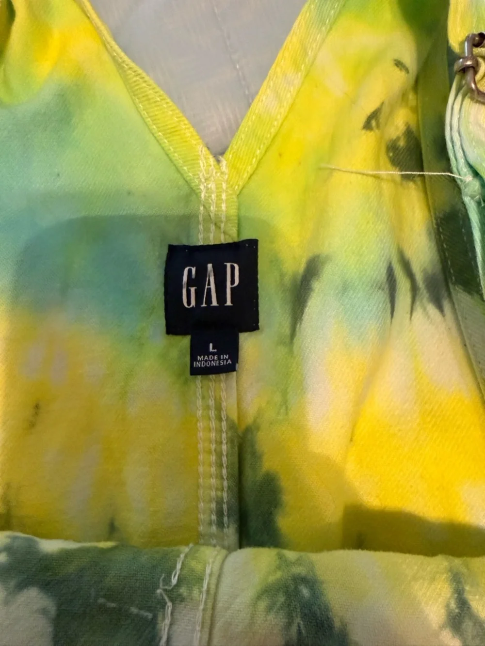 Tie-Dye Yellow & Green women’s Overalls - Picture 4 of 4